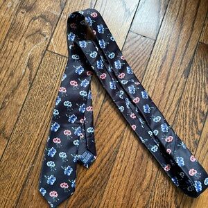 Original Penguin Black Tie with Blue and Pink Floral Design